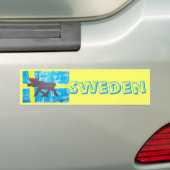 Zweedse Moose Bumpersticker (Op auto)
