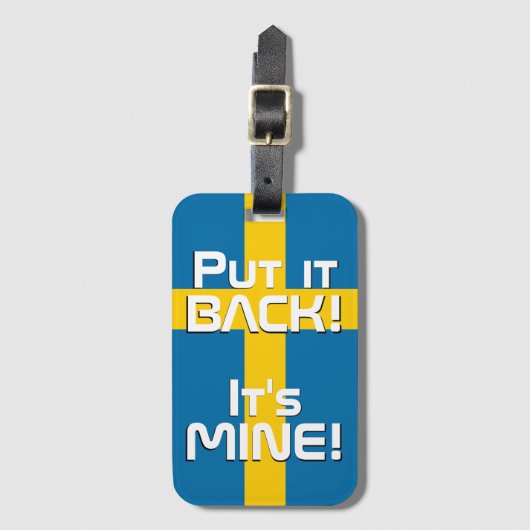 Zweedse nationale vlag Funny Patriotic Bagagelabel (Voorkant (verticaal))