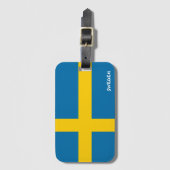Zweedse nationale vlag Patriottisch Bagagelabel (Voorkant (verticaal))