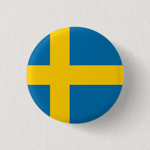 Zweedse nationale vlag ronde button 3,2 cm