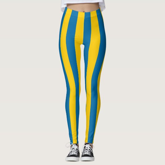Zweedse nationale vlag Verticaal gestreept Leggings (Voorkant)