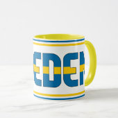 Zweedse nationale vlaggepatriottische koffie mok (Voorkant rechts)