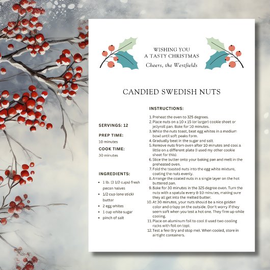 Zweedse Noten Recept Kerstkaart