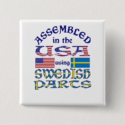 Zweedse Onderdelen Vierkante Button 5,1 Cm (Voorkant)