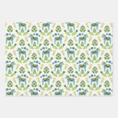 Zweedse paarden Dala Blauwgroen Inpakpapier Vel (Voorkant 2)