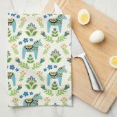 Zweedse paarden Dala Blauwgroen Theedoek (Quarter Fold)