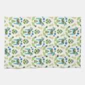 Zweedse paarden Dala Blauwgroen Theedoek (Horizontaal)