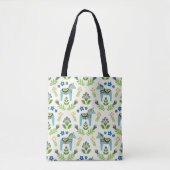 Zweedse paarden Dala Blauwgroen Tote Bag (Voorkant)