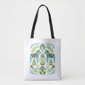 Zweedse paarden Dala Blauwgroen Tote Bag (Voorkant)