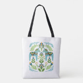 Zweedse paarden Dala Blauwgroen Tote Bag (Achterkant)