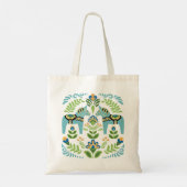 Zweedse paarden Dala Blauwgroen Tote Bag (Achterkant)