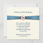 Zweedse partij Dala Horse Party - Blauwe lint Kaart (Achterkant)