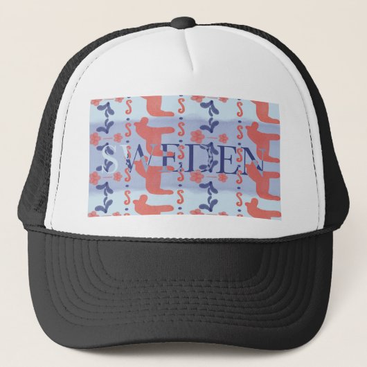 Zweedse Patroon Hoed Trucker Pet (Voorkant)