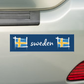 Zweedse penseelvlag bumpersticker (Op auto)