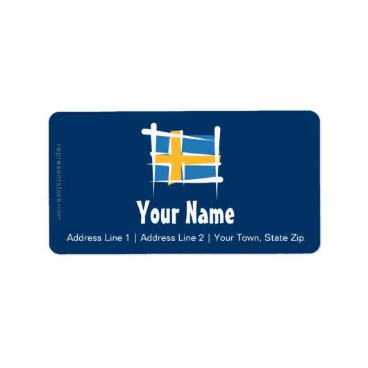 Zweedse penseelvlag etiket (Voorkant)