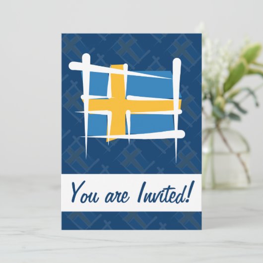 Zweedse penseelvlag kaart (Staand voorkant)