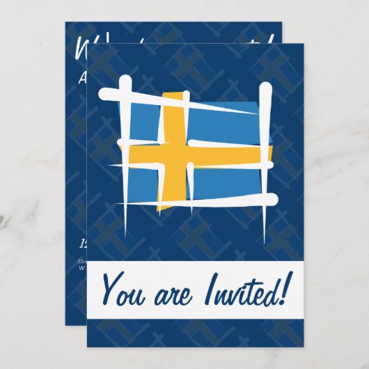 Zweedse penseelvlag kaart (Voorkant / Achterkant)