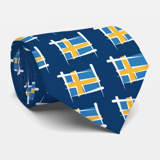 Zweedse penseelvlag stropdas (Opgerold)