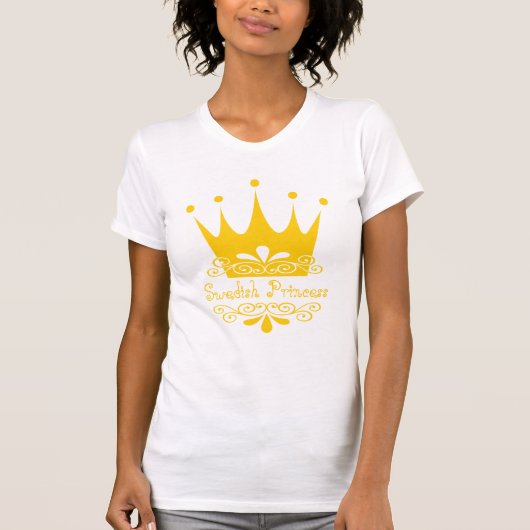 Zweedse prinses in Zweedse vlag T-shirt (Voorkant)