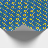 Zweedse rappelpapier, Zweedse vlag patriottisch Cadeaupapier (Hoek)