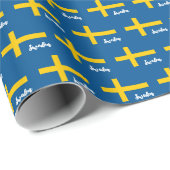 Zweedse rappelpapier, Zweedse vlag patriottisch Cadeaupapier (Rol Hoek)