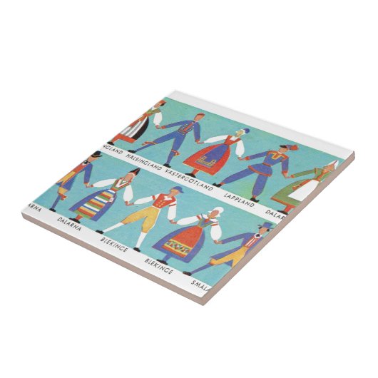  Zweedse regionale kostuums Tegeltje (Zijkant)