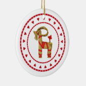 Zweedse rietgeit met hart keramisch ornament (Rechts)