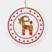 Zweedse rietgeit met hart keramisch ornament (Achterkant)