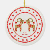 Zweedse rietgeiten 50 jaar samen gedateerd keramisch ornament (Achterkant)