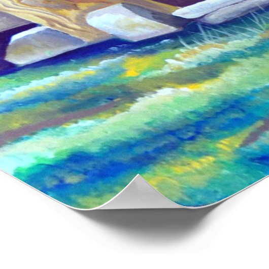 Zweedse Scandinavische Grappige Waterverf  Troll Poster (Hoek)