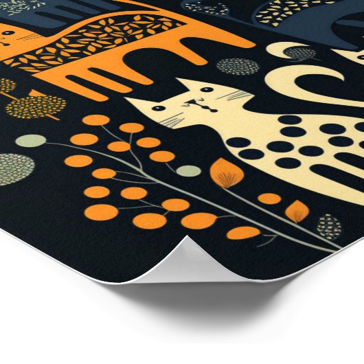 Zweedse Scandinavische moskee Deense kattenminimal Poster (Hoek)