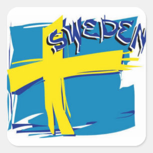 Zweedse SFX-vlag Vierkante Sticker