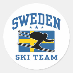 Zweedse skiteam ronde sticker