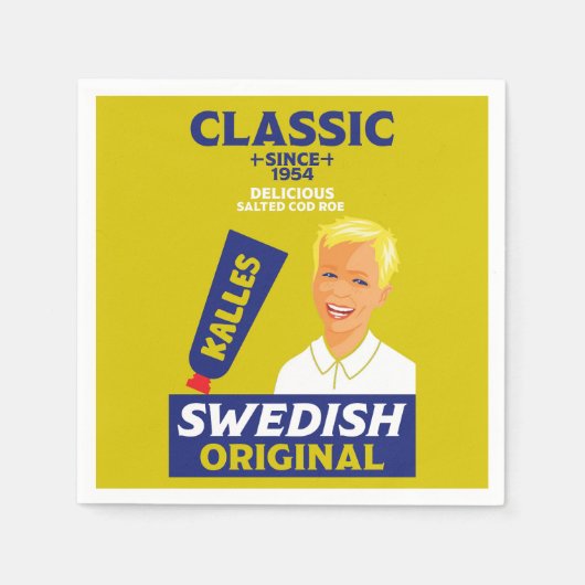 Zweedse smörgåskaviar Vis Kaviar Servet (Voorkant)