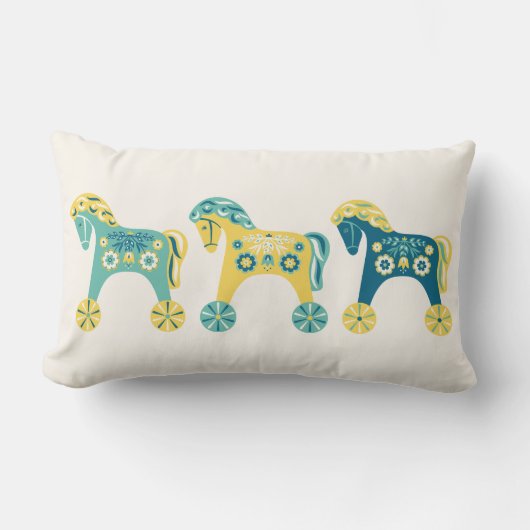 Zweedse Speelgoed paarden Kussen (Voorkant)
