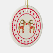 Zweedse Straw Goat Julbok Heart Cirkel Keramisch Ornament (Rechts)