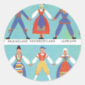  Zweedse streekkostuums Ronde Sticker (Voorkant)