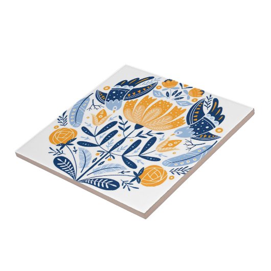 zweedse tegelkunst tegeltje (Zijkant)