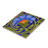 zweedse tegels -  blauwe bloem tegeltje (Zijkant)