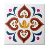 zweedse tegels eenvoudige hartbloem tegeltje (Voorkant)