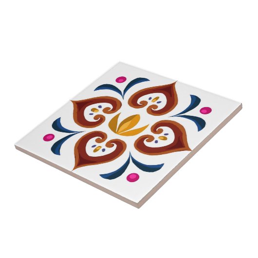 zweedse tegels eenvoudige hartbloem tegeltje (Zijkant)