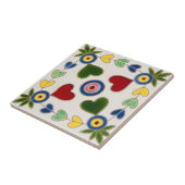 zweedse tegels kleurrijk hart tegeltje (Zijkant)