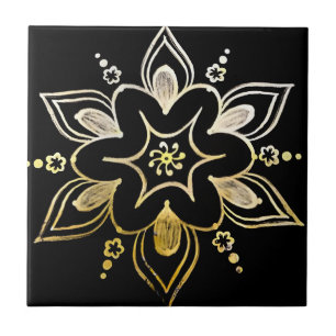 zweedse tegels moderne gele bloemen tegeltje