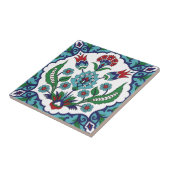 zweedse tegels  rode blauwe bloem tegeltje (Zijkant)