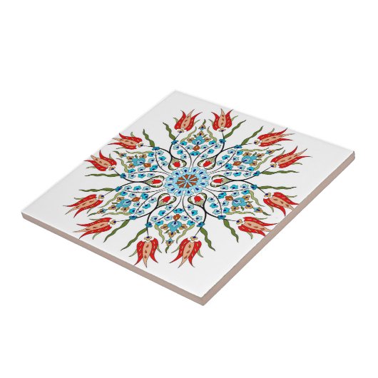 zweedse tegels rode bloemkool tegeltje (Zijkant)