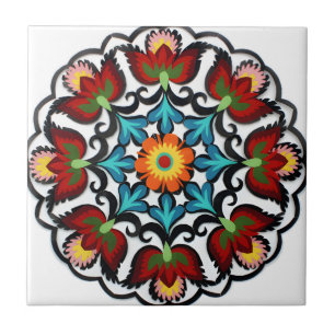 zweedse tegels rode rode bloem van oude stijl tegeltje