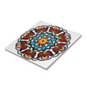 zweedse tegels rode rode bloem van oude stijl tegeltje (Zijkant)