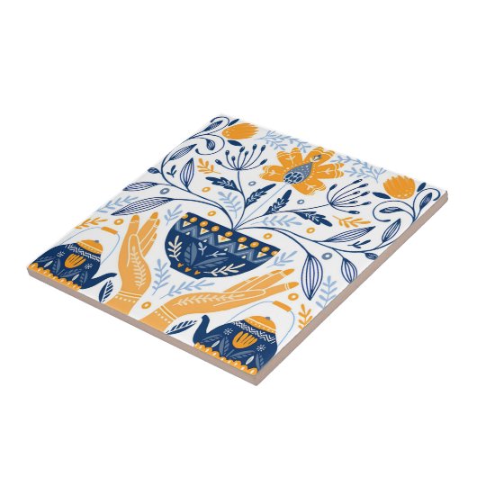 zweedse tegels  tegeltje (Zijkant)