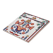 zweedse tegels -  vogelpatroon tegeltje (Zijkant)