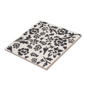 zweedse tegels zwarte baby bloem tegeltje (Zijkant)